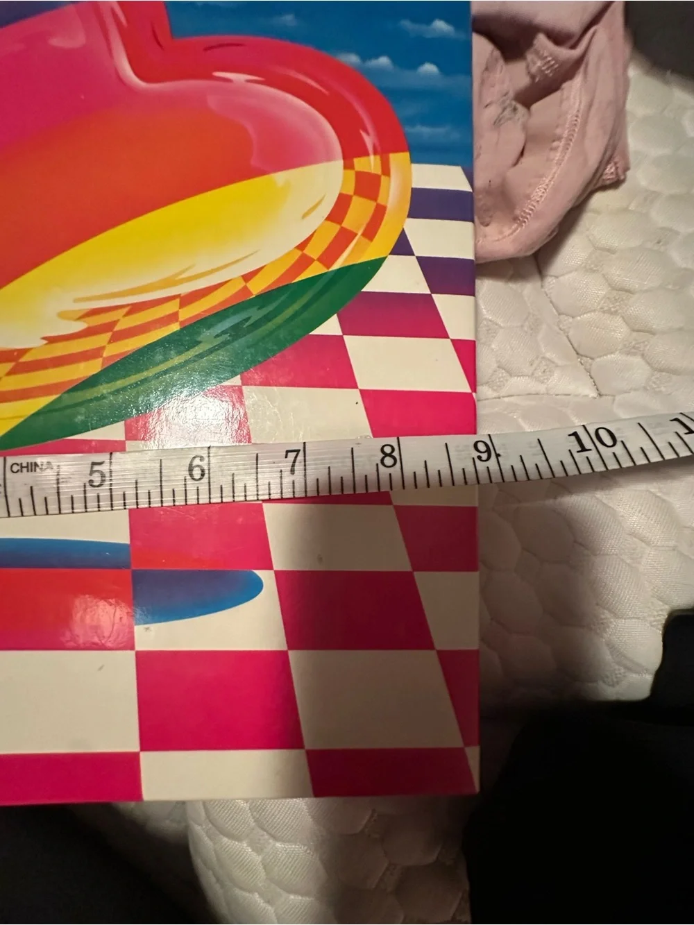 Lisa Frank Rainbow Heart Poster with Pink Checkerboard